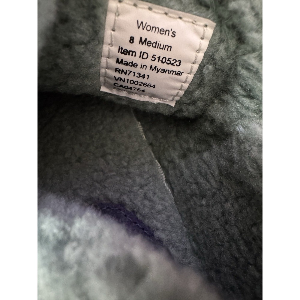 LL Bean Mountain Moc Slippers Women 8 M Blu Suede Sherpa Lined Comfort Boots EUC - Picture 8 of 8